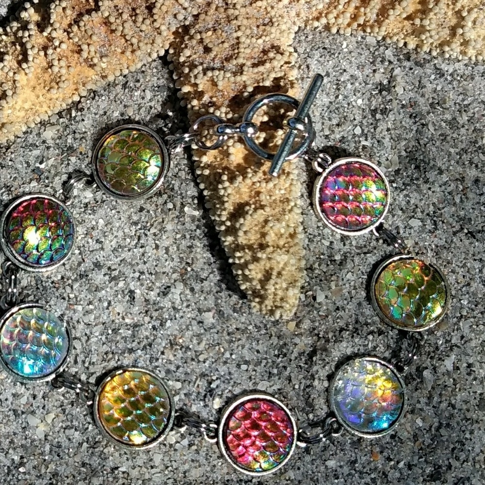 Mermaid Scale Toggle Bracelet or Anklet